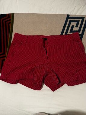 J. Crew Red and Black Pinstriped Women’s Shorts